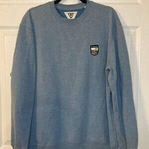Vissla Men's Light Blue Solid Sets Eco Crew Sweatshirt - Logo Patch - Size XL